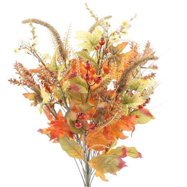 Adlmired By Nature Admired by Nature ABN3B004-ORGN-MIX 25 in. Artificial Autumn Flowers; Orange & Green Mix - Fall Festive Harvest for Pumpkins; Pinecone; Maple Leaves & Berries Display ABN3B004-ORGN-MIX